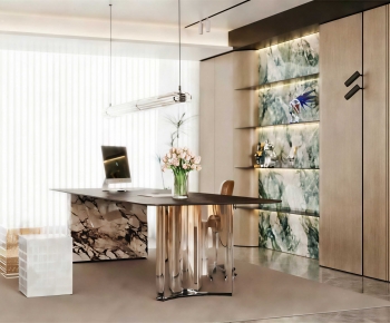 Modern Computer Desk And Chair-ID:174338849