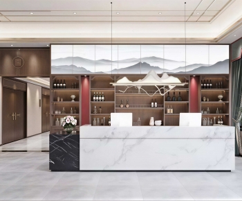 New Chinese Style Office Reception Desk-ID:241167079