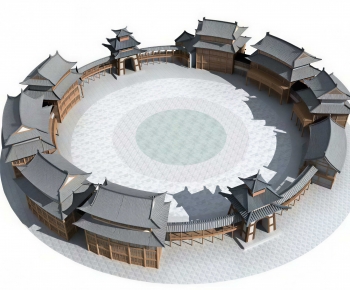 Chinese Style Ancient Architectural Buildings-ID:437804942