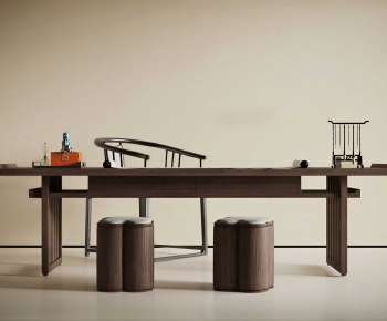 New Chinese Style Computer Desk And Chair-ID:268086917