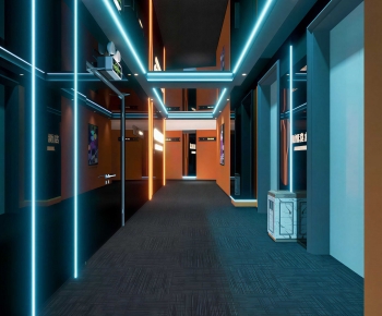 Modern Corridor Elevator Hall-ID:987399105