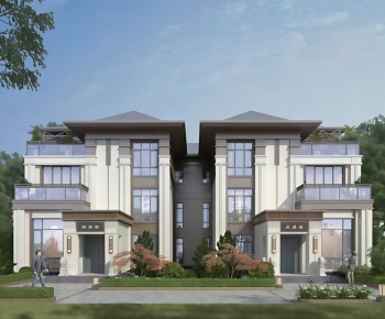 New Chinese Style Villa Appearance-ID:329509022