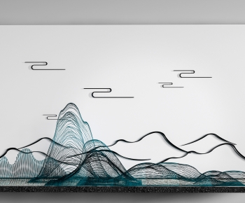 New Chinese Style TV Wall-ID:770421037