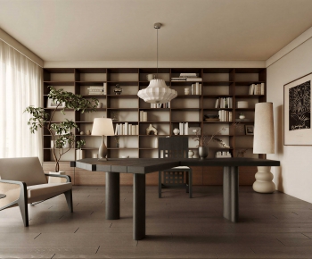 Wabi-sabi Style Study Space-ID:747196917