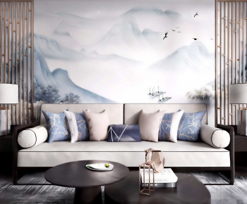 New Chinese Style Sofa Combination-ID:342602018