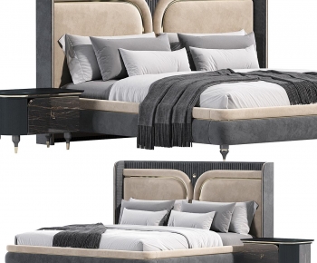 Modern Double Bed-ID:689502953