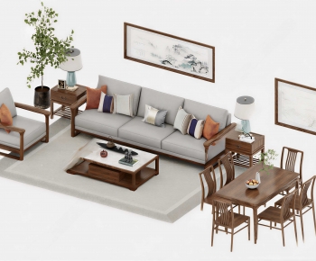 New Chinese Style Sofa Combination-ID:495311025
