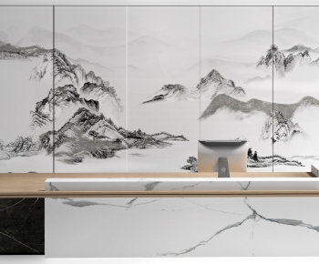 New Chinese Style Reception Desk-ID:918544054