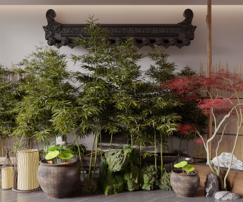Modern Ground Green Plant Potted Plants-ID:618177891