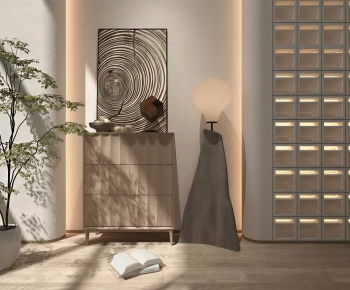 Wabi-sabi Style Entrance Cabinet-ID:107903965
