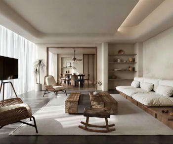 Wabi-sabi Style A Living Room-ID:203782088