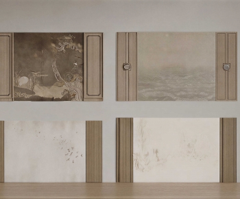 New Chinese Style TV Wall-ID:277457006