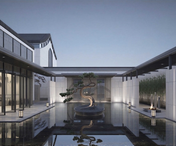 New Chinese Style Courtyard/landscape-ID:136586907
