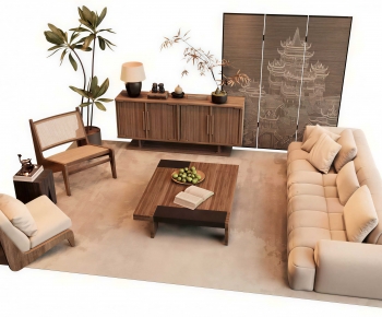 Wabi-sabi Style Sofa Combination-ID:884926088