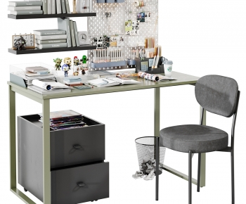 Modern Office Desk And Chair-ID:110148915