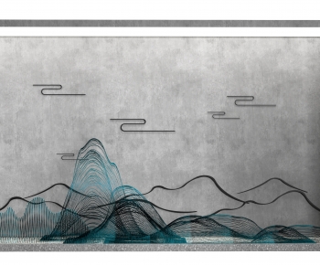 New Chinese Style TV Wall-ID:784859906