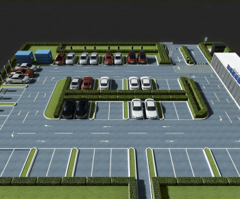 Modern Outdoor Parking Lot-ID:364806892