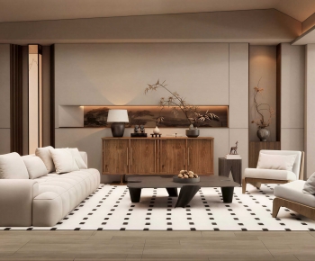 New Chinese Style A Living Room-ID:879671101