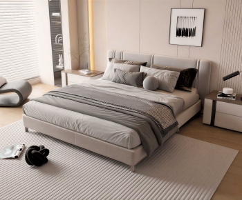 Modern Double Bed-ID:997323993