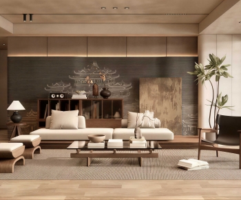 New Chinese Style A Living Room-ID:173808104