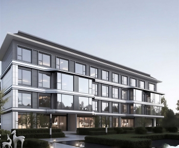 Modern Appearance Of Commercial Building-ID:413496971