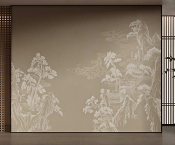 New Chinese Style TV Wall-ID:451251989