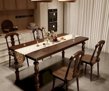 French Style Dining Table And Chairs-ID:493143087