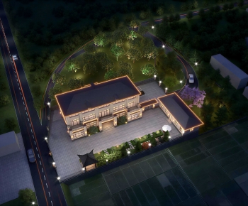 Modern Architectural Bird's-eye View Planning-ID:767158034