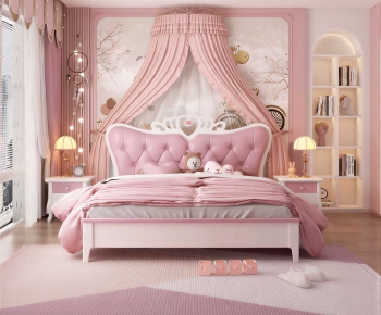 Simple European Style Girl's Room Daughter's Room-ID:669888975
