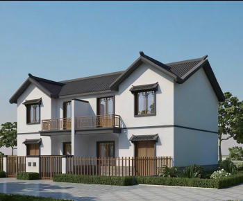 New Chinese Style Building Appearance-ID:908799267
