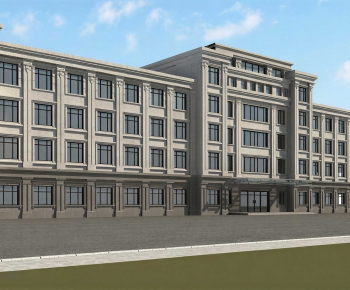Simple European Style Appearance Of Commercial Building-ID:575232985