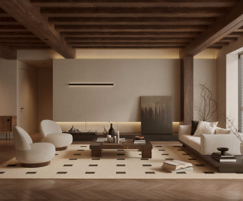 Wabi-sabi Style A Living Room-ID:902612924
