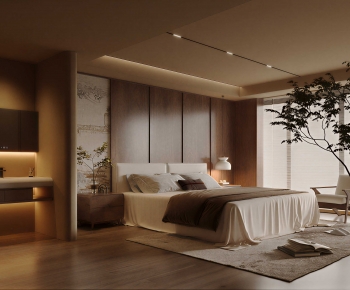 Wabi-sabi Style Bedroom-ID:894675979