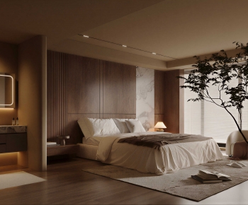 Wabi-sabi Style Bedroom-ID:595983034
