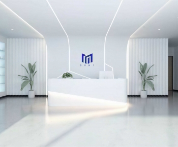 Modern Office Reception Desk-ID:555783036