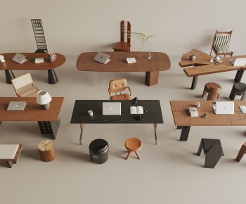 Modern Computer Desk And Chair-ID:450891975