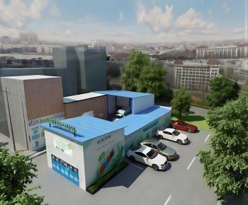 Modern Appearance Of Commercial Building-ID:692682985