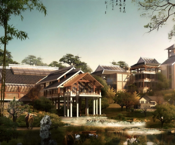 New Chinese Style Building Appearance-ID:914580119