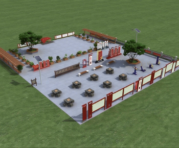 New Chinese Style Park Landscape-ID:100989373