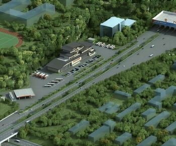 Modern Architectural Bird's-eye View Planning-ID:223820265