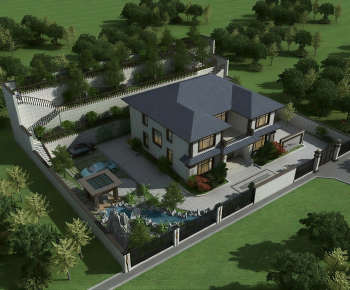 New Chinese Style Architectural Bird's-eye View Planning-ID:832331906