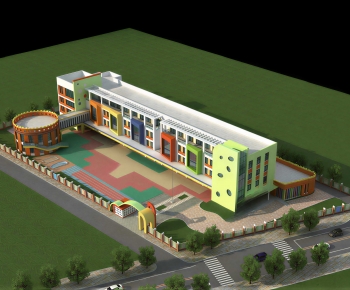 Modern School Building-ID:209666974