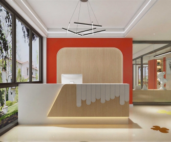 Modern Office Reception Desk-ID:671069638