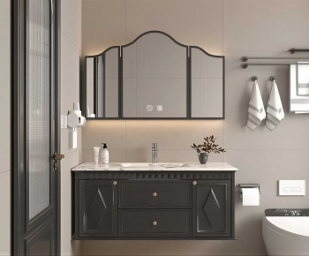French Style Bathroom Cabinet-ID:351398941