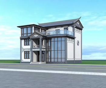 New Chinese Style Villa Appearance-ID:389441018