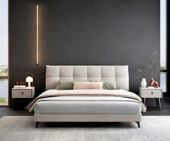 Modern Double Bed-ID:712495098