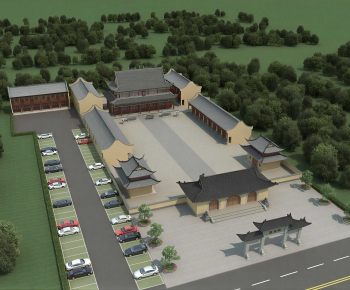 New Chinese Style Architectural Bird's-eye View Planning-ID:121709115