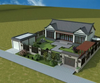 Chinese Style Architectural Bird's-eye View Planning-ID:552043919