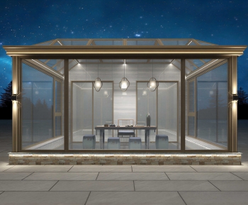 Modern Glass Sunshine Room-ID:645880945