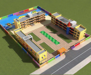 Modern School Building-ID:725449095